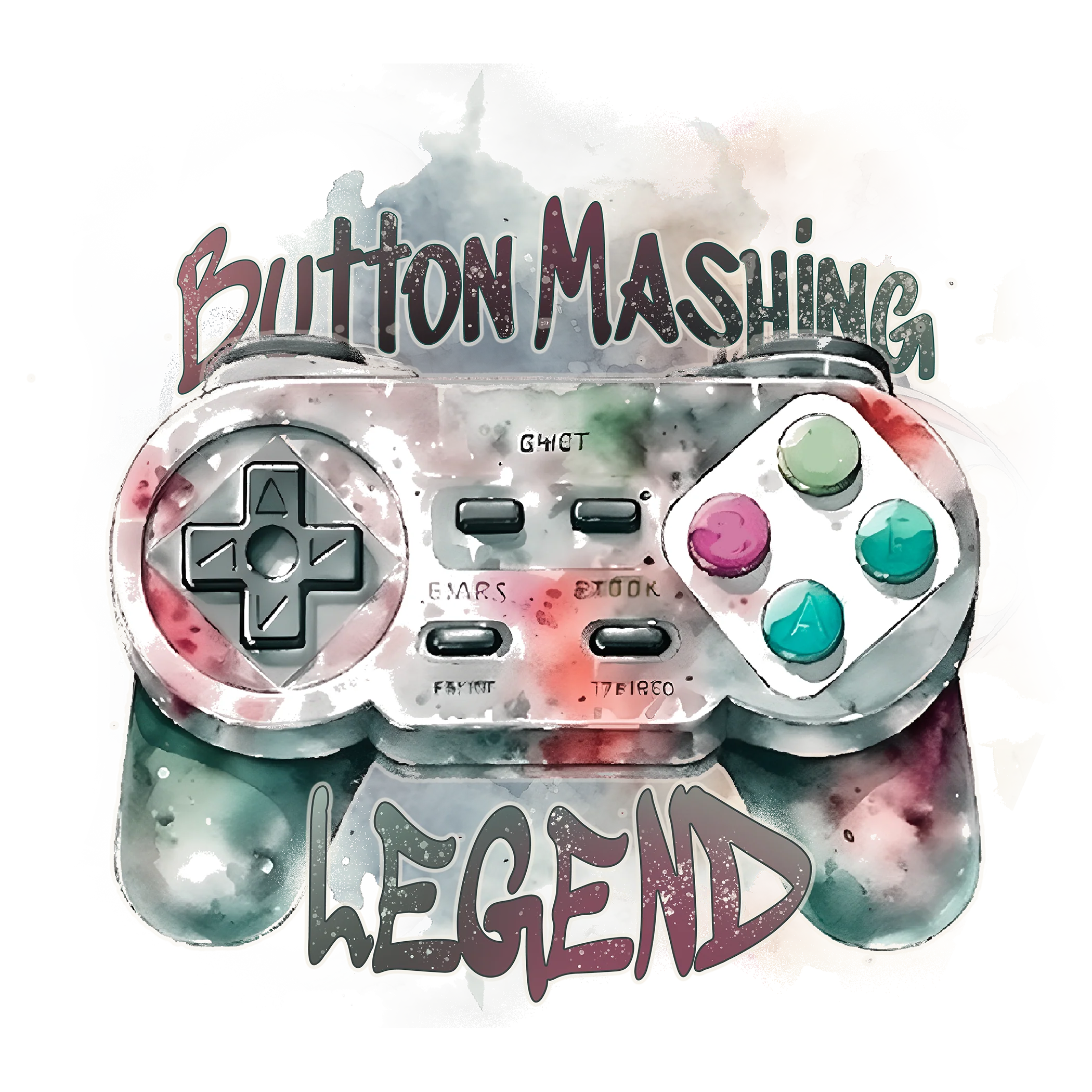 Button Mashing Legend Joystick-Watercolor - Fathers Day