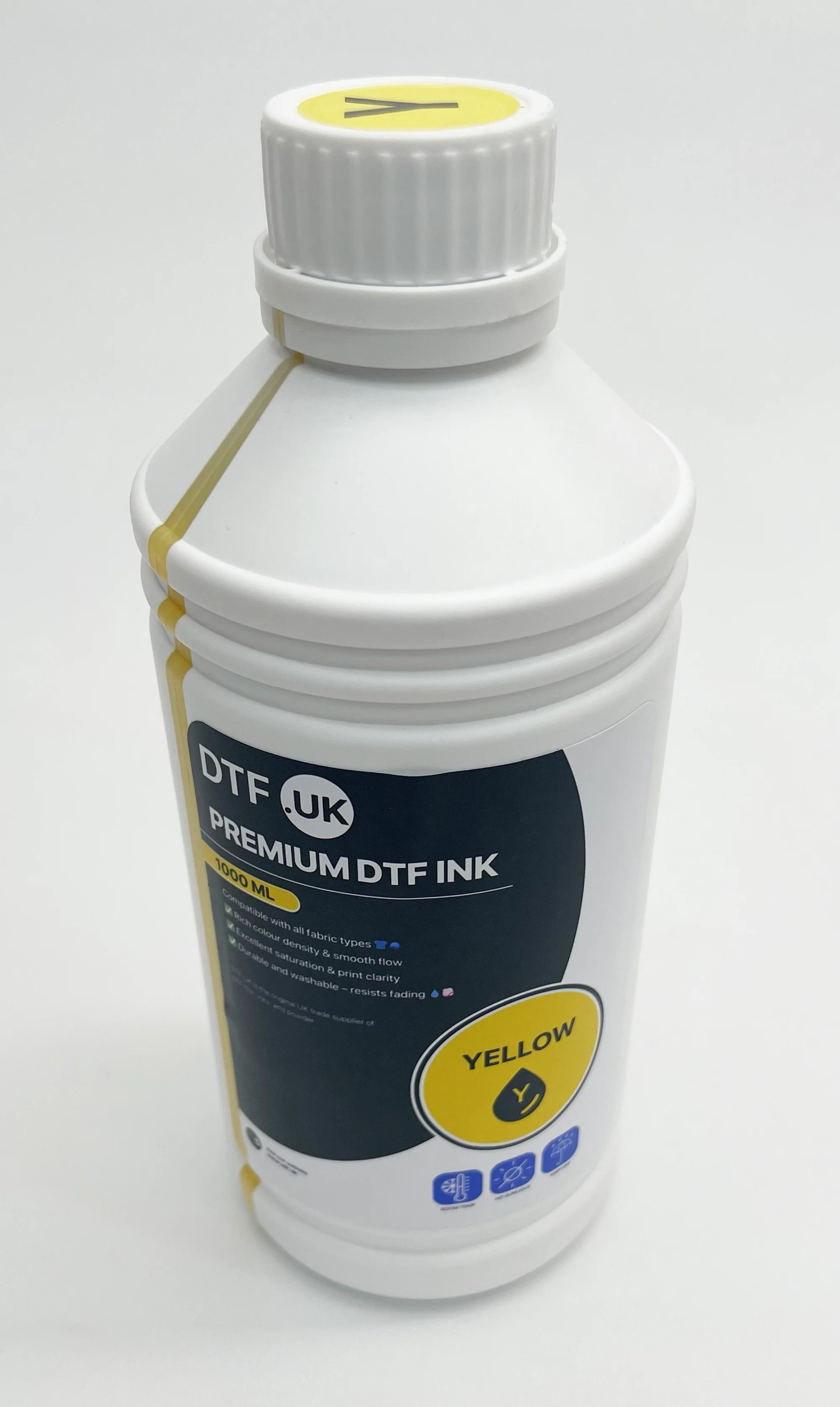 Premium DTF Yellow Ink – 1L Bottle for Bright, True Tones - Image 2